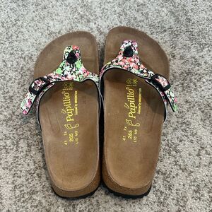 Papillon By Birkenstock Floral Thong Sandals NWOT 10